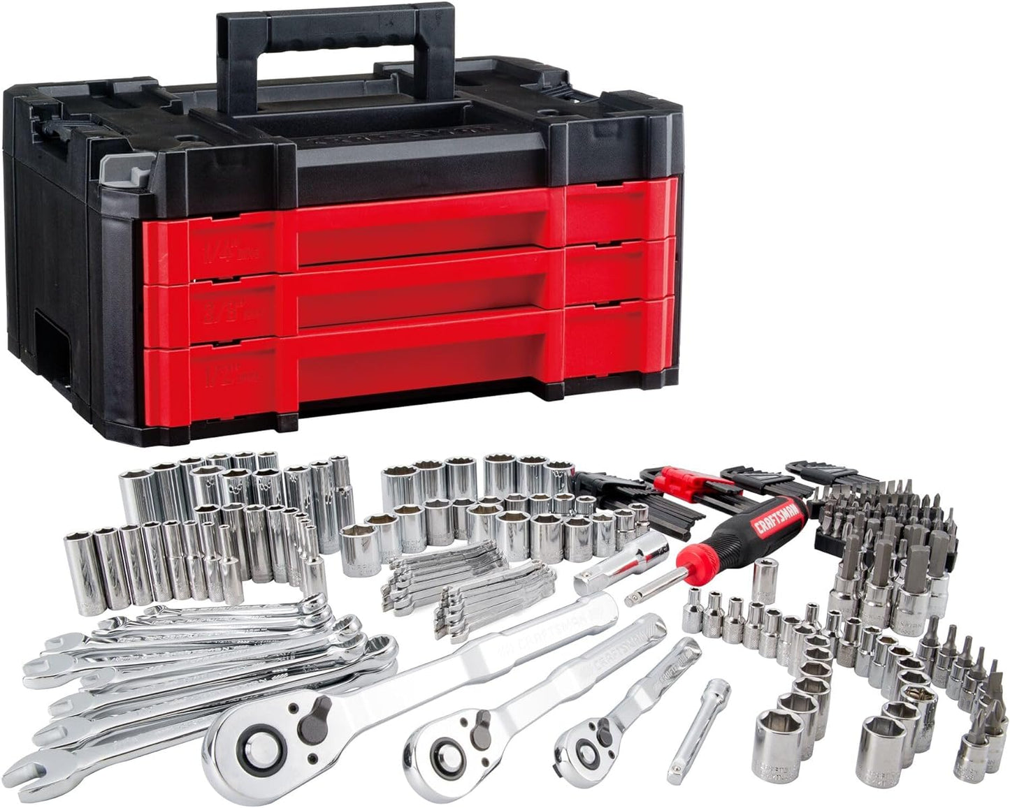 VERSASTACK mechanics tool set, 1/4 in, 3/8 in, and 1/2 in drive, 230 piece (CMMT45306)
