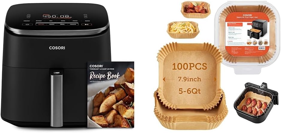 Air Fryer 9-in-1, Compact & Large 6-Qt, Fast Turbo Modes, 90–450°F Precise Heat for Even Results, Up to 95% Less Oil*, Roast, Bake, Dry, Reheat, Frozen, Broil, Proof, 120V, TurboBlaze, Grey