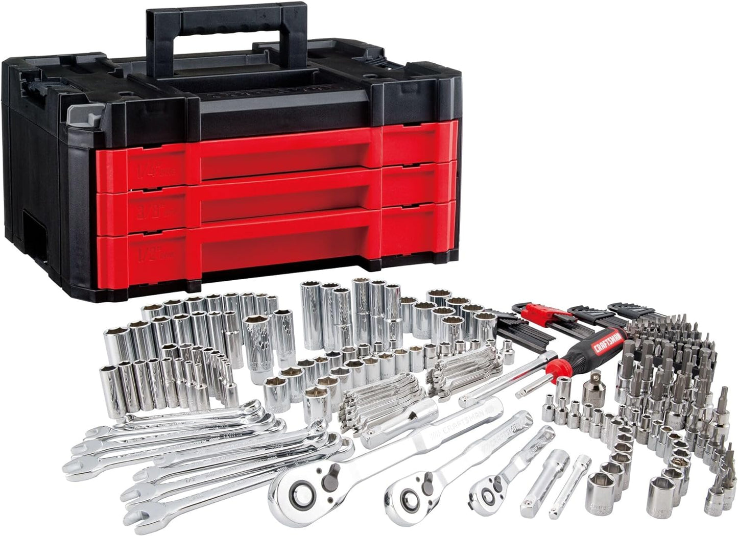 VERSASTACK mechanics tool set, 1/4 in, 3/8 in, and 1/2 in drive, 230 piece (CMMT45306)